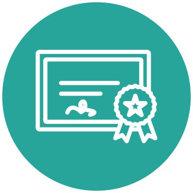 Sertifika. Web simgesi basit illüstrasyon