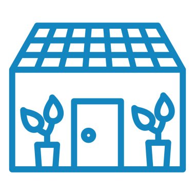 Eko evi. Web simgesi vektör illüstrasyonu