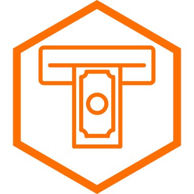 ATM 'de. Web simgesi basit illüstrasyon