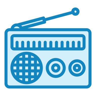 Radyo. Web simgesi basit illüstrasyon