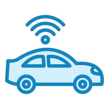 Akıllı araba. Web simgesi basit illüstrasyon 