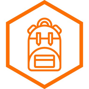 Sırt çantası. Web simgesi basit illüstrasyon