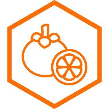 Turuncu çizgili turunçgil meyve ikonu beyaz arkaplanda izole edilmiş. vektör illüstrasyonu