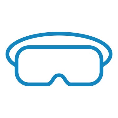 Dalış maskesi ikon vektörü. Yüzme gözlüğü tabelası. izole edilmiş sınır sembolü çizimi