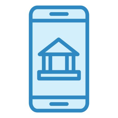 mobil bankacılık simgesi, vektör illüstrasyonu