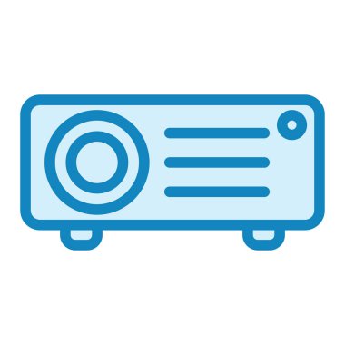 Projektör simgesi. Beyaz arkaplanda izole edilmiş web tasarımı için radyo sistemi vektör sembolü