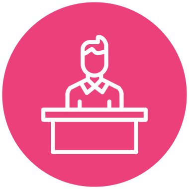 Podyum ikonu olan adam, vektör illüstrasyonu