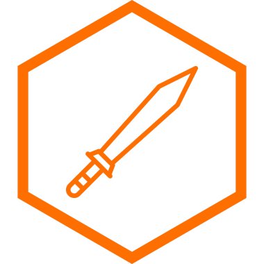 Kılıç. Web simgesi basit illüstrasyon