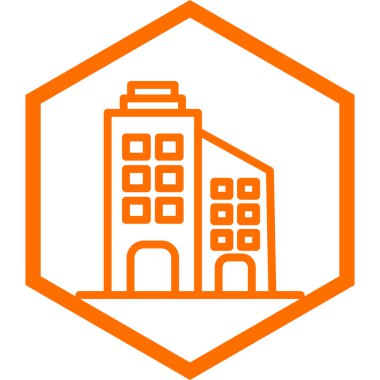 Bina. Web simgesi basit illüstrasyon