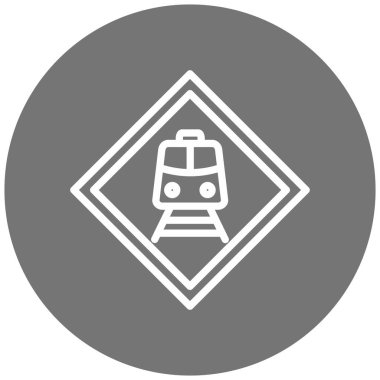 Bir tren simgesinin vektör illüstrasyonu