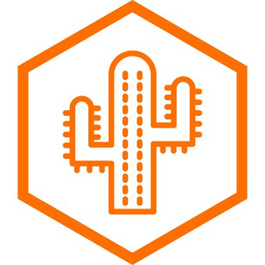 Kaktüs Simgesi Moda Tarzı İzole Arkaplan