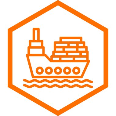 Gemi. Web simgesi basit illüstrasyon