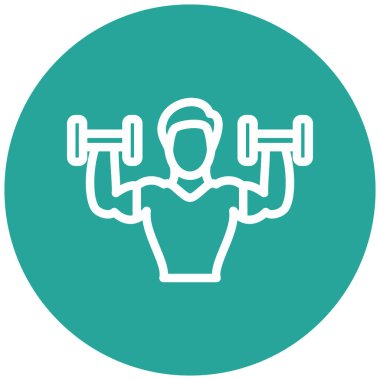 Ağırlık kaldırma. Web simgesi basit illüstrasyon