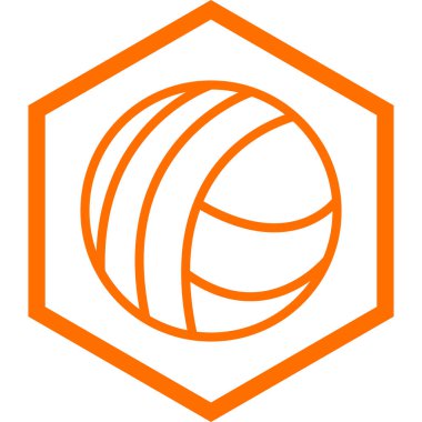 beyaz arkaplanda turuncu top simgesi