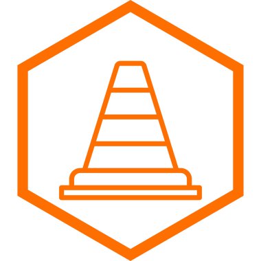 Beyaz arkaplanda koni simgesi izole edildi