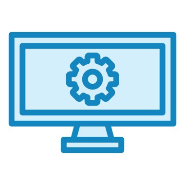 Çevrimiçi Yönetim. Web simgesi vektör illüstrasyonu 