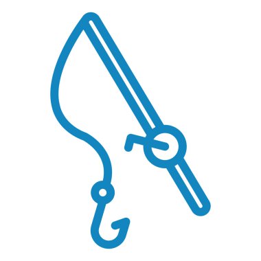 Balık kancası ikonu. Web için balık vektör simgelerinin özet çizimi