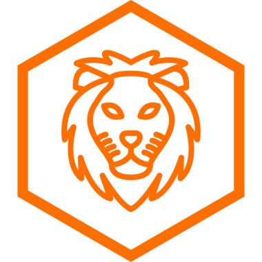 aslan başı logo tasarım vektörü