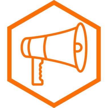 Megafon. Web simgesi basit illüstrasyon