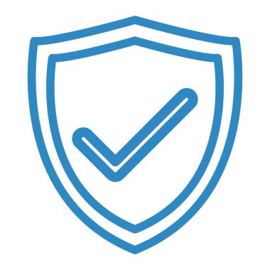 onay işareti simgesi ile kalkan. vektör çizim