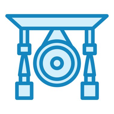 Gong modern simge vektör illüstrasyonu  