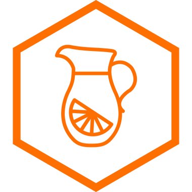 Beyaz arka planda izole edilmiş portakal suyu ikonu. vektör illüstrasyonu