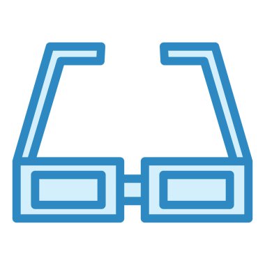 3D gözlükler. Web simgesi basit illüstrasyon