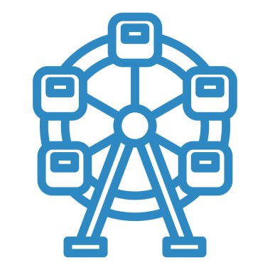 Dönme dolap ikon vektörü. İnce çizgi işareti. izole edilmiş sınır sembolü çizimi