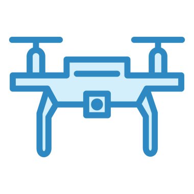 İHA vektör simgesi. Düz çizim. 10 saniye.