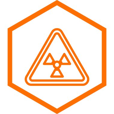 Radyasyon tehlike işareti simgesi. Tehlike sembolü uyarı sistemi.