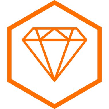 Elmas. Web simgesi basit illüstrasyon