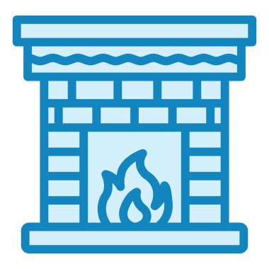 Şömine. Web simgesi basit illüstrasyon