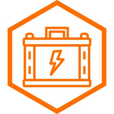 beyaz arkaplanda pil simgesi