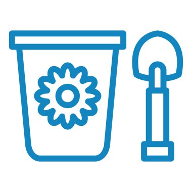 kap ile kürek simgesi, vektör illüstrasyon basit tasarım 