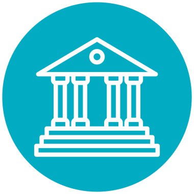 Banka binası simgesi, vektör illüstrasyonu