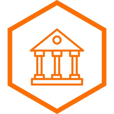 Banka simgesi, vektör illüstrasyonu