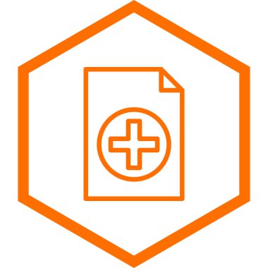 tıbbi dosya simgesi, vektör illüstrasyonu