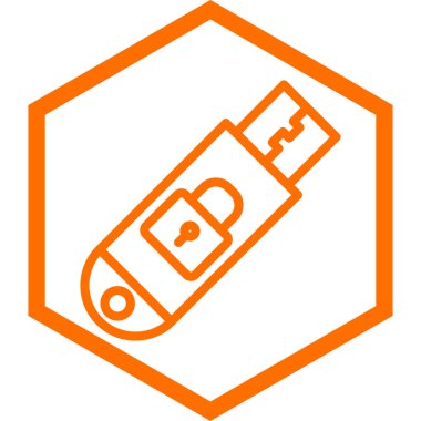 USB flash disk simgesi. Web için kauçuk pul vektör simgelerinin özet çizimi