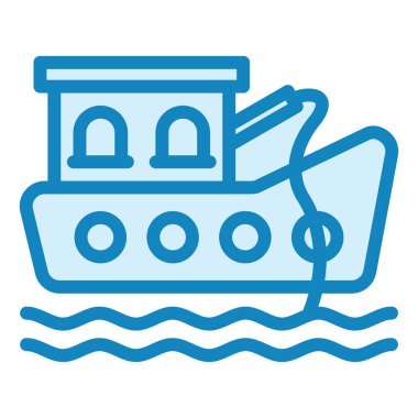 Balıkçı teknesi modern ikon vektör çizimi 