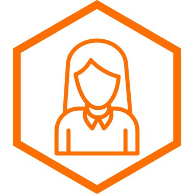 Kadın avatar. Web simgesi