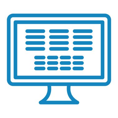 LCD ekran simgesi. Web için izleyici vektör simgelerinin özet çizimi