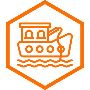 Bir gemi simgesinin vektör çizimi