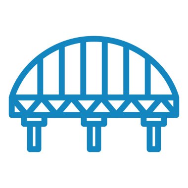 Köprü simgesi vektörü. İnce çizgi işareti. İzole edilmiş kontür sembolü gösterimi