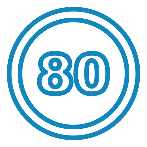 80 numaralı simge, vektör illüstrasyonu