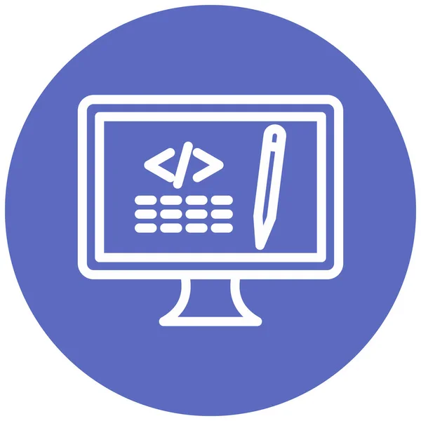 Coding Computer Screen Desktop Education Optimization Development Online Ecommerce Vector — Stock Vector