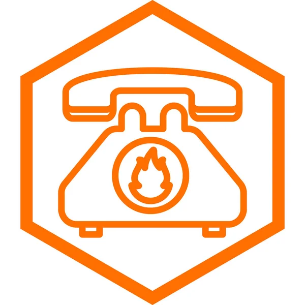 Orange Vector Line Icon Fire — Stock Vector