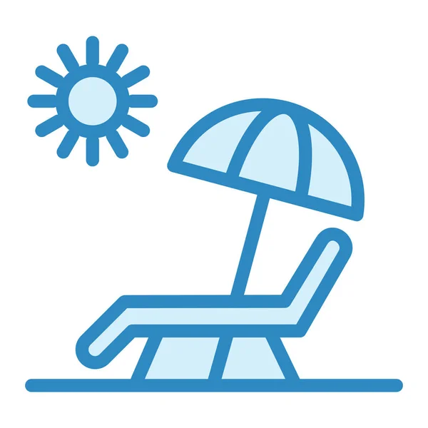 Strandkorb Symbol Umriss Illustration Der Sonnenliegen Vektor Symbole Für Web — Stockvektor