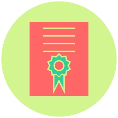 Sertifika. Web simgesi basit illüstrasyon