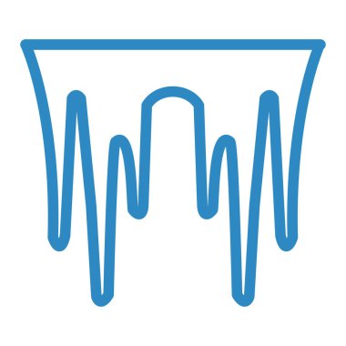 Mavi ve beyaz çizgi diş simgesinin vektör çizimi