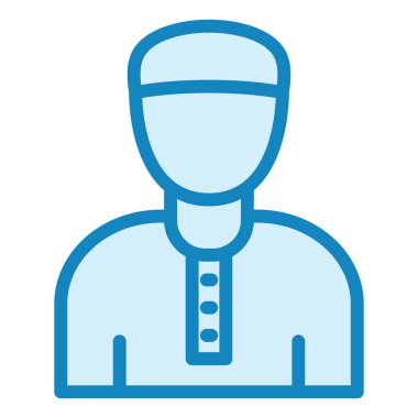 Müslüman Erkek Modern ikon vektör illüstrasyonu 